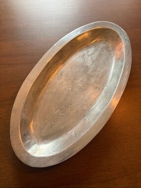 Large Oval Pewter Fish Platter - 10.75” x 21”